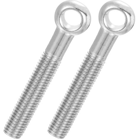2 Pcs Boulon à Œil M14x90mm Boulon à Œillet de Levage pour Balancement d'Épaule, Vis Poisson en Acier Inoxydable 304, Filetage Métrique à Demi-Denture Trou Coulissant, Argentée (1/5)