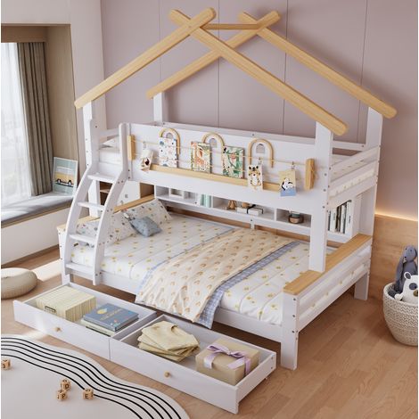 letto salvaspazio 90x200 cassetti scala riposo bimbi OKMYHOME (1/5)