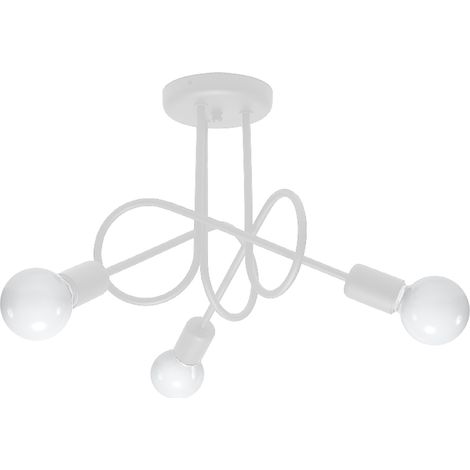 Plafoniera industriale a tre lampadine bianca LOOP 3xE27 15W SL.1431 Sollux Lighting (1/5)
