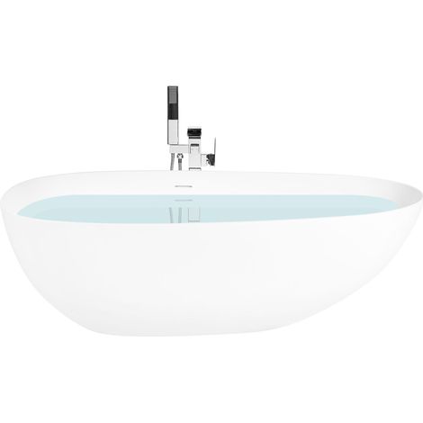 Freistehende Badewanne TURIA 170 x 80 cm Mineralwerkstoff Weiß (1/5)