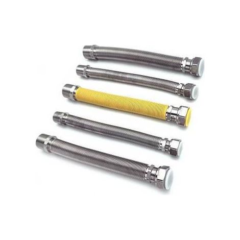 KIT DE 5 PIÈCES FLEXIBLES EN ACIER INOXYDABLE EXTENSIBLES POUR CHAUDIÈRES À GAZ Dimensions : 220/420 mm