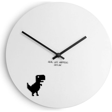Orologio da parete design metallo silenzioso Dinosauro