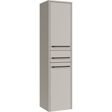 Badplaats Armadio Bagno Florence 30 x 35 x 130 cm – Beige – Colonna Sospesa con 2 Ante e 1 Cassetto