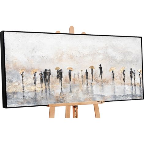 Gemälde Sommerregen Rahmen Schwarz 120x60 cm (1/5)