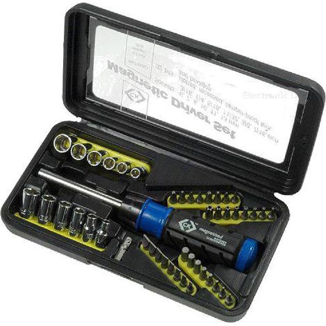 Kit tournevis a cliquet avec embouts et douilles - 46pces