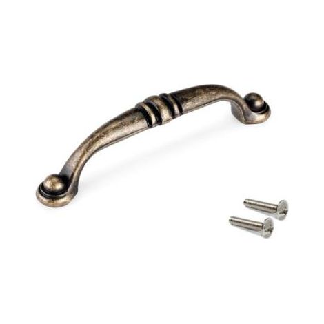 Poignée Cairo zamak 28,5mm – Longueur 110mm – Finition bronze – Entraxe 96mm – Bouton de meuble pour bois dur (1/3)