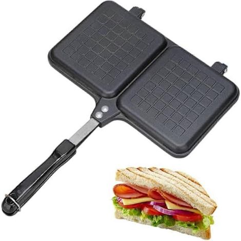 Appareil à sandwichs, grille-pain double face, plateau antiadhésif pour faire fondre le fromage, appareil à sandwichs isotherme pour la cuisine (1/5)