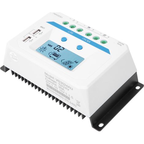 10A/20A/30A Solar-Laderegler 12V/24V Auto-PWM-Regler LCD-Display mit zwei USB-Anschlüssen VS1024AU (1/5)