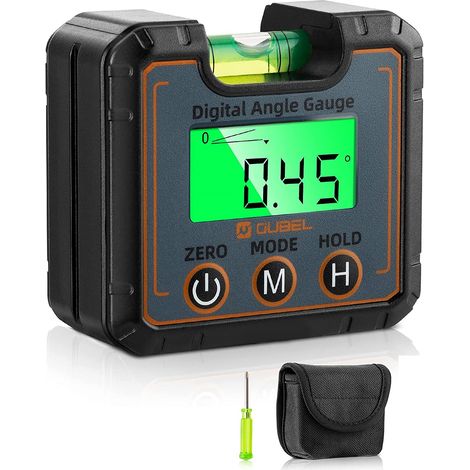 Inclinomètre numérique, rapporteur, niveau électronique avec écran LCD, puissant aimant, fonction de maintien et d'inversion de l'écran. (1/5)