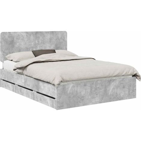 Maison Exclusive - Struttura del letto con cassetto Grigio cemento 160 x 200 cm