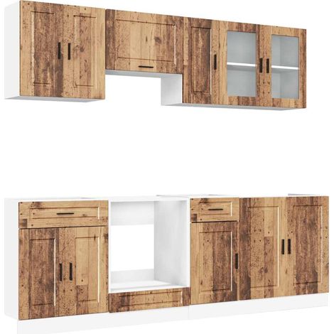 Set Mobili da Cucina 8 pz Kalmar Legno Vecchio in Truciolato vidaXL (1/5)