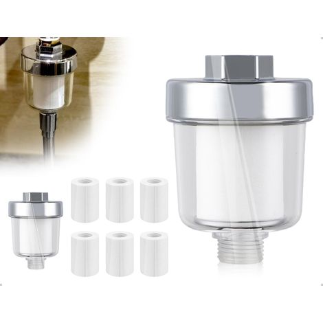 Filtre de Douche, Filtre à Eau de Douche avec 6 Cartouches Filtrantes Remplaçables, pour Maison, Bureau, Commerce, Hôtel, Restaurant, École, Salle de Bain et Robinet de Cuisine (1/5)