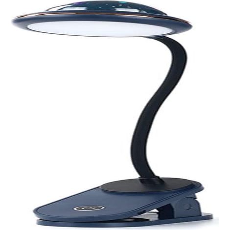 Lampe de bureau LED bleue pour enfants, résistante et polyvalente, idéale pour étudier, lire et les chambres. (1/5)
