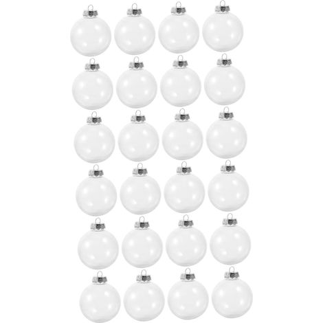 24pièces Boules Transparentes Remplissables pour Décoration Ornements De Noël Accessoires De Fête Et Bricolage (1/5)