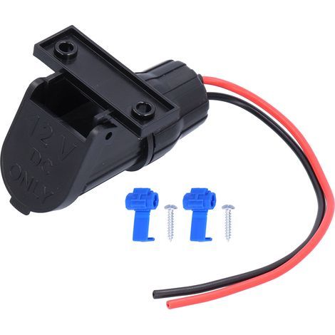Prise allume-cigare femelle avec support en plastique pour voiture 12V et moto (1/5)