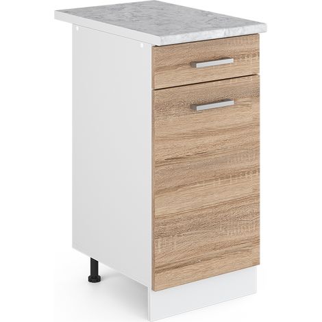 Mobiletto base per cucina R-Line, Sonoma, 40 cm , PL Marmo, Vicco