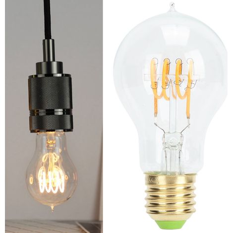 LED-Glühbirne im Antik-Stil (A60), dimmbar, Retro-Dekorationsbeleuchtung für Cafés, E27-Sockel, 110 V, 4 W, warmweißes Licht, klare Ausführung (1/5)