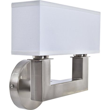 DKD Home Decor Wall Lamp blanc argenté 25x14x24 cm (1/4)
