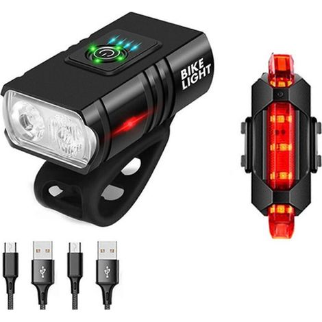 Ensemble d'éclairage avant et arrière LED pour vélo de route/VTT, idéal pour rouler de nuit. (1/5)