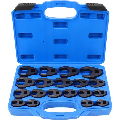 Jeu de clés à œil pour écrous évasés de 1/2" et 3/8" pour écrous à tuyauter, jeu de clés à œil métriques 8-32 mm à 6 pans, kit de 21 clés pour écrous à tuyauter (1/5)