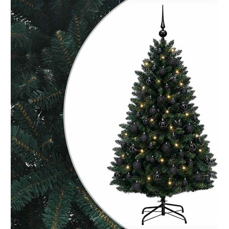 Árbol de Navidad artificial verde oscuro con bolas 150 cm vidaXL