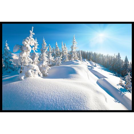 Affiche encadrée forêt enneigée lumière hivernale (1/5)