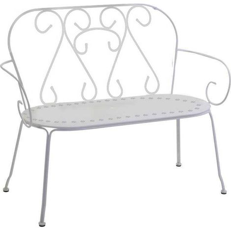 Panchina da Giardino 105x48xh88 cm in Metallo New Old Bianco (1/3)