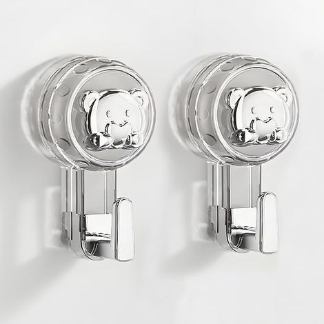 2 ganci portasciugamani da bagno, gancio super resistente e riutilizzabile per bagno, cucina, campeggio e auto, gancio a ventosa per asciugamani da bagno (11,2 6,2 4,3 cm 2) (1/5)