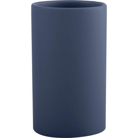 Porte-Brosse à Dents en céramique - Tube de 7 x 11,5 cm - Bleu Mat