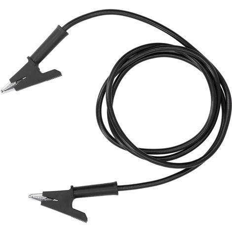 Set mit 2 Krokodilklemmen, doppelseitig, 10 mm Öffnung, Kfz-Batteriemesskabel, schwarz (1/5)