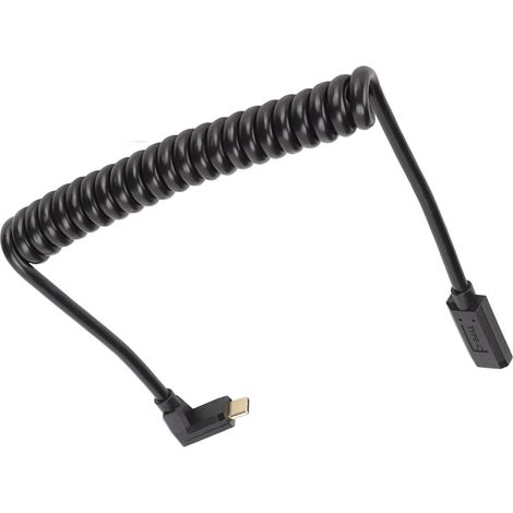 USB-C-Buchse auf USB-C-Stecker-Kabel, 4K 60Hz, 3A Schnellladung, 10 Gbit/s, 1,2 m, Spiralkabel, USB-C-Netzkabel, rechtwinkliger Stecker (Buchse auf Stecker) (1/5)