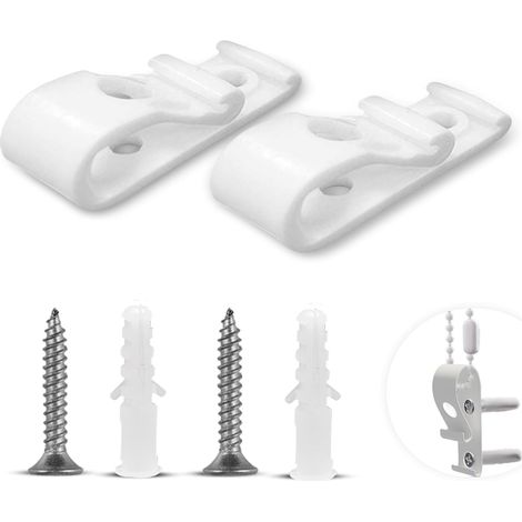2-Pack Adjustable Shade Fasteners – Universal Safety Lock Mechanism for Vertical Roman-Style Blinds with Installation Hardware (Screws & Support Pillars) (1/5)