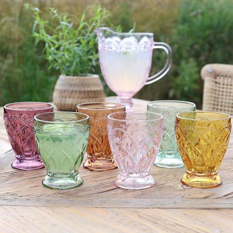 Verres à eau Saint lot de 6 motifs couleurs variés (1/3)