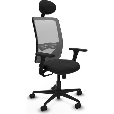 Chaise de bureau piqueras y crespo Zulema noir mousse épaisse (1/2)