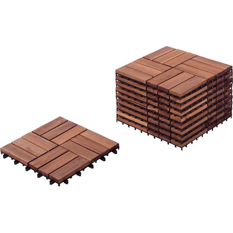 Terrassenfliesen ACERENZA zertifiziertes Akazienholz Braun
