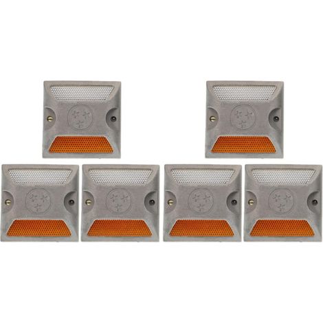 Lot de 6 feux de marquage route réfléchissants - Marquage routier d'urgence - Réflecteur trottoir - Accessoire route réfléchissant (1/5)