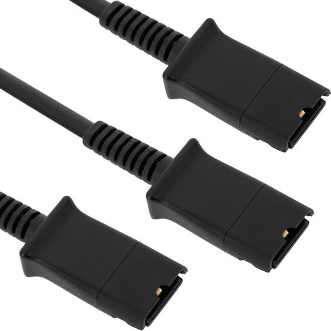BeMatik - Cable duplicador compatible con Plantronics QD de 100cm