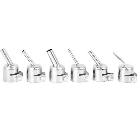 Lntyq Ensemble de Buses pour Pistolet à Air Chaud, 6 Buses à Air Chaud Coudées, Outils de Réparation de Station de Soudage à Air Chaud, Accessoires de Buses de Station de Dessoudage