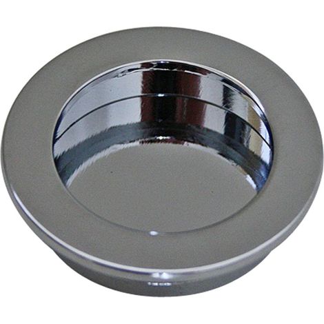 Muschelgriff Rund aus Metall ø 50mm Ausführung Chrom glänzend Einlassmuschel (1/2)
