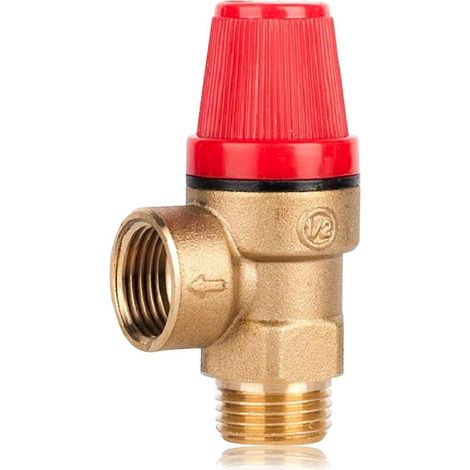 Soupapes de sécurité robustes en laiton 1/2 pouce DN15, polyvalentes, pour systèmes de décharge de pression d'eau, d'huile et de gaz. Usage quotidien occasionnel. (1/5)