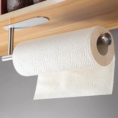 1 Porte Essuie Tout Acier Inoxydable Auto-Adhésif Résistant Eau Installation Murale Cuisine Salle de Bain (1/3)