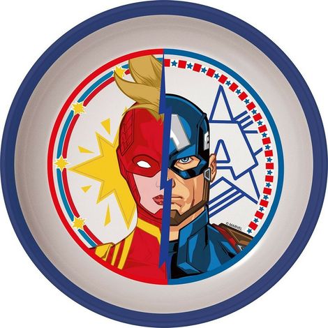 TATAWAY Marvel ciotola blu e bianca per bambini in plastica Avengers Captain (1/4)