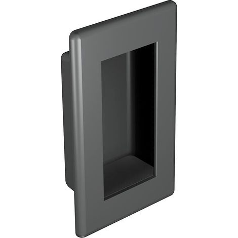 Poignée rectangulaire en plastique ABS noir (1/2)