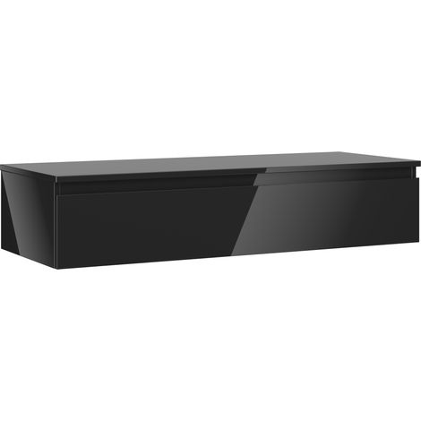 Mexen Orio Badezimmerschrank für Waschbecken 120 cm mit Arbeitsplatte, 1 Schublade, schwarz glänzend - 91A10-12023-1-BFC70 (1/5)