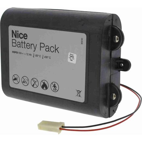 Nice – Pack batterie 9V 12Ah HSPS1 – Alimentation de secours pour centrale sirène Silentron – Technologie lithium – Compatible avec systèmes d'alarme