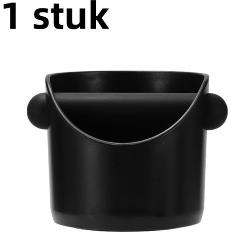 Mini poubelle ronde à marc de café en plastique ABS avec ouverture semi automatique noir (1/5)