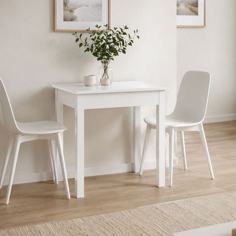 Mesa Fija Loda, 4 Plazas, Forma Redonda, Tablero de Madera Nobilitada, 75x55x76h cm Blanco (1/3)