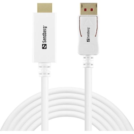 Sandberg DisplayPort 1.4-HDMI 4K60Hz 2m DisplayPort 1.4-HDMI 4K60Hz, 509-16 (DisplayPort 1.4-HDMI 4K60Hz 2m, 2 m, DisplayPort, HDMI, Male, Male, Straight)