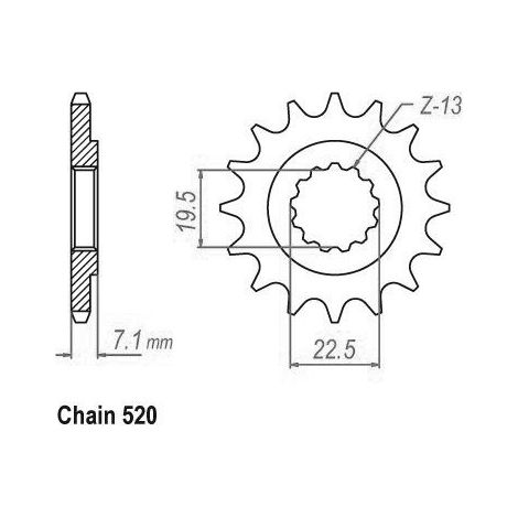Pignon de sortie de boite Esjot pour Moto Suzuki 250 GN 1991 à