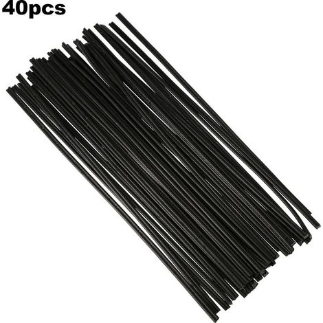 Paquet de 40 baguettes de soudure en plastique PP, longueur 25 cm, résistantes à l'usure, anti-adhérence, résistantes aux basses températures, noires (1/5)